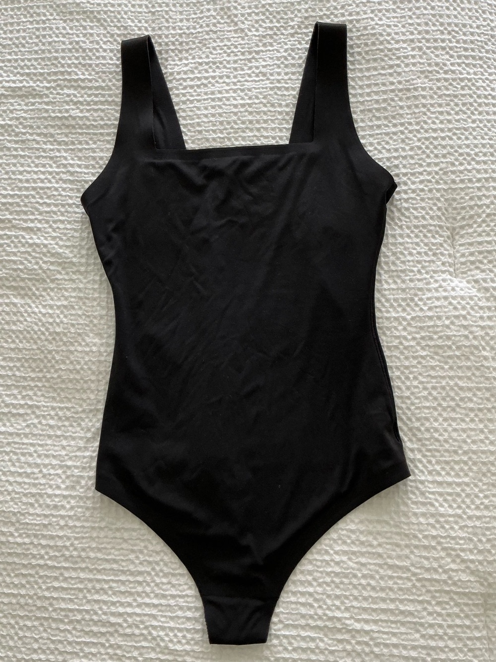 aerie Smoothhez Black Square neck Bodysuit